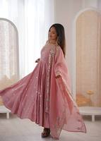 Setelan Gaun Anarkali Sutra Romawi Terlaris Dengan Bordir Elegan Untuk Pesta Pernikahan Dan Pakaian Pesta Dijual
