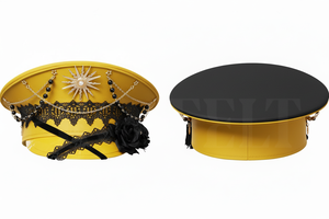 Customized Decorative Genuine Leather Peak <b>Cap</b> with Chain Flower Design Fashion <b>Hat</b> for Women Custom Embroidered Headwear <b>Caps</b> - Product Image 4