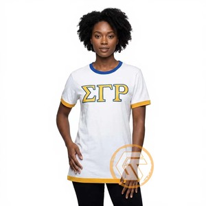 T-shirt Femme GREEK TREASURES Sigma Gamma Rho Sorority en Jersey 100% Coton, Col Rond, Manches Courtes, Respirant pour l'Été – Vente en Gros - Product Image 1