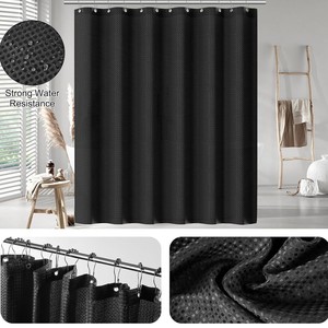 Set da <span class=keywords><strong>Bagno</strong></span> Nero 22 Pezzi con Tenda Doccia, Spazzola WC, Cestino, Dispenser Sapone, Accessori, Porta Bastoncini Cotone e Vassoio - Product Image 3