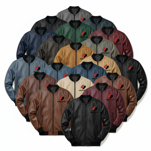 Veste bomber en cuir PU pour hommes, vente en gros, logo personnalisé, fermeture éclair, style bomber décontracté, vente en gros - Product Image 5