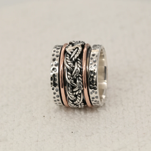 Wire Wrapped <b>Spinner</b> <b>Ring</b> 925 Sterling <b>Silver</b> Meditation Band Stress Relief <b>Ring</b> <b>Silver</b> Jewelry For Him/Her - Product Image 5