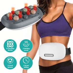Massaggiatore Addominale in Pietra con Doppie Teste Rotanti, 6 Luci Rosse, 5 Modalità, 3 Velocità, 3 Impostazioni di Calore, Batteria Ricaricabile da 2500mAh, Regolabile per il Corpo - Product Image 2