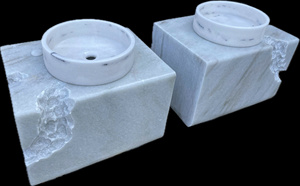 Lavabo de Mármol Tallado a Mano de Lujo Moderno - Lavabo Independiente Premium para Muebles de Baño en Hoteles, Resorts y Villas - Product Image 3