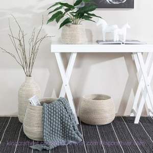 แจกันตั้งพื้นสานจากหญ้าทะเลสไตล์วินเทจธรรมชาติ แจกันตกแต่งโต๊ะหลากสีสัน สำหรับบ้าน สำนักงาน โรงแรม ผู้ผลิตโดยตรงจากเวียดนามสำหรับ FBA - Product Image 2