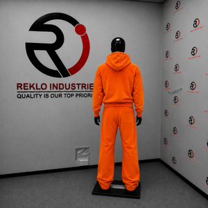 Conjunto Deportivo Naranja para Hombre, Sudadera con Capucha y Pantalones Deportivos con Estampado Personalizado, Ropa Deportiva Informal para Correr, Fabricante OEM al por Mayor - Product Image 4