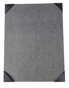 高设计亚麻织物菜单板单个a 4尺寸餐厅背面可定制镍金属标志