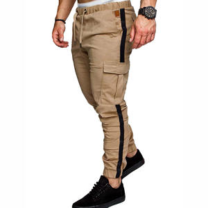 Pantalon de travail neuf pour homme, coupe droite et ample, couleur unie, style sport, avec logo personnalisé OEM, idéal pour l'automne et le commerce international. - Product Image 1