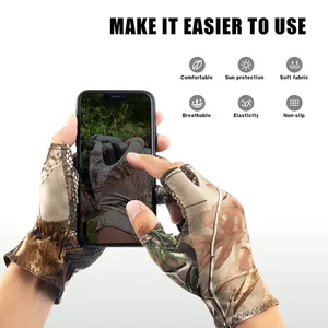 Guantes de Caza de Poliéster Transpirable de Primera Calidad, Camuflaje, Dedos Completos, Deportes al Aire Libre, Pantalla Táctil, Logotipo Personalizado, Proveedor de Fábrica OEM - Product Image 2