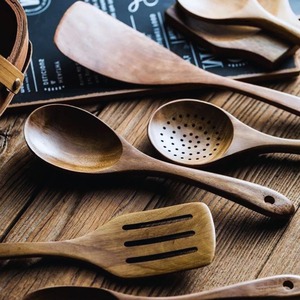 Cuchara de Madera Ecológica y Duradera, Juego de Utensilios de Cocina Únicos y Novedosos para el Uso Diario en el Hogar, Juego de Utensilios de Madera Maciza Hechos a Mano - Product Image 6