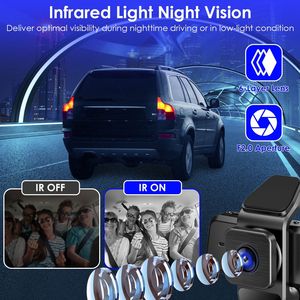 Cámara para Auto FUD 1080P WiFi con Gran Angular de 170 Grados, 3 Canales, Visión Nocturna IR, Sensor G, Detección de Movimiento y Grabación en Bucle - Product Image 4