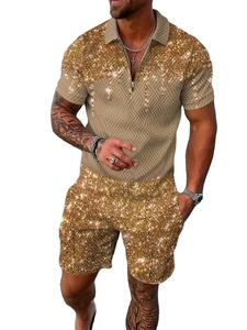 Tracksuit 2pcs Sets 3D Print Zipper Polo <b>Shirt</b> Short Sleeve <b>Shirt</b> and Shorts Casual Fashion <b>Zip</b>-Up Man 2PCS Clothing - Product Image 5