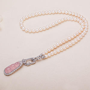 Colliers en perles d'eau douce finies en pulpe de jade blanc de Fudou Zhuji Jewelry, élégants et tendance, avec plusieurs styles pour les cadeaux - Product Image 3