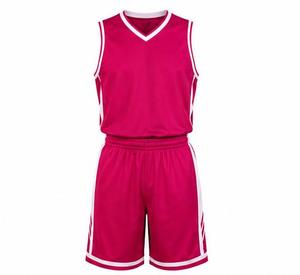 Conjunto de Uniforme de Baloncesto Personalizado, Sin Mangas, Rosa, Poliéster Transpirable, Uniforme Deportivo Unisex para Adultos - Product Image 1