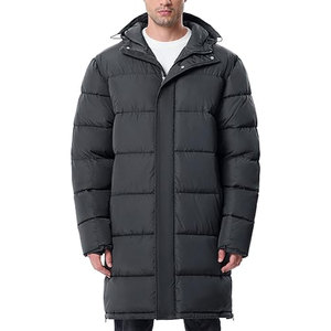 Abrigos Largos de Invierno para Hombre, Chaqueta Acolchada Ligera, Chaqueta de Invierno Cálida, Aislada e Impermeable con Capucha, Informal para Clima Frío - Product Image 1