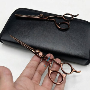 Ciseaux de coiffure professionnels en acier inoxydable japonais, rose gold, lames affûtées pour salon de coiffure et barbier - Product Image 3