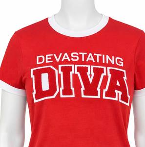 T-shirts d'été 2026 personnalisés en gros pour femmes, 100 % coton, anti-rétrécissement, broderie chenille, col rond, manches courtes, haute qualité - Product Image 2