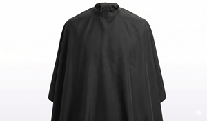 Cape sans manches noire pour homme, style vêtement de travail non tissé, coupe ample unie, imperméable, design vierge, polyester 300g - Product Image 1