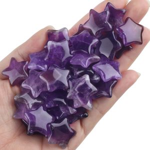 Estrella de Amatista Natural de 20 mm Tallada a Mano, Cristal Pulido, Gema, Joyería, Artesanía, Decoración del Hogar, Inspirada en Reiki, Alivio Anti-Ansiedad - Product Image 2