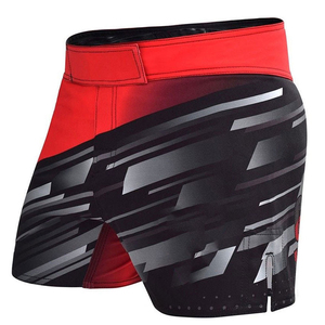 กางเกง MMA สีแดงดำ โลโก้สั่งทำได้ คุณภาพดี ระบายอากาศได้ดี เป็นมิตรกับสิ่งแวดล้อม ผ้าเนื้อน้ำหนักเบา โดย TEENS INDUSTRIES - Product Image 4