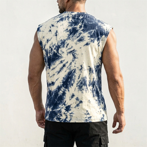 Débardeur pour homme en tissu extensible à texture côtelée de qualité supérieure, confort quotidien, style décontracté, tie-dye - Product Image 4
