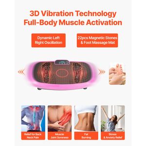 Pedana Vibrante per Allenamento Domestico, Macchina per Esercizi Total Body Shaker con Punti di Agopressione Magnetici per Drenaggio Linfatico e Massaggio Corpo - Product Image 2