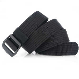 Ceinture tissée décontractée, couleur unie, boucle en plastique, design réversible, ceinture pour homme durable, bleu, noir, kaki - Product Image 4