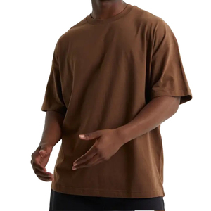 T-shirt Homme Été Grande Taille Coupe Ample Épaules Tombantes 100% Coton Biologique 250 GSM Vierge - Product Image 1