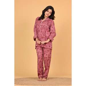 Conjunto de Pijama de Crepé Estampado para Mujer, Ropa de Dormir Ligera, Ropa de Casa Suave y Cómoda - Product Image 2