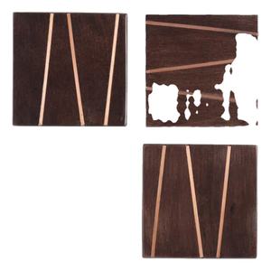Square <b>Wood</b> and Copper Inlay Coasters Top Selling Custom Shape and Size <b>Blank</b> <b>Wood</b> & Brass Inlay Coaster - Product Image 1