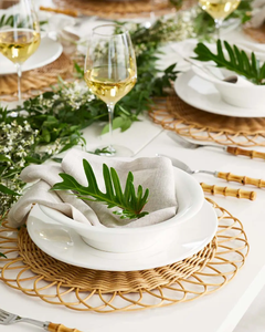 Magnifique set de table en rotin tressé, design bohème, fabriqué au Vietnam, haute qualité, écologique, prix compétitif, 32-38 cm - Product Image 3