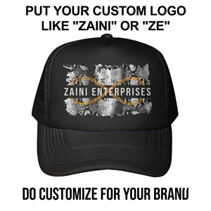 Gorra Trucker de 5 Paneles, Negra, Impermeable, 100% Algodón Premium de 260 GSM, con Logotipo Bordado Personalizado por Transferencia de Calor, Unisex - Product Image 4