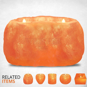 Juego de Portavelas de Sal de Cristal Natural Tallado de Alta Calidad Whisper Salt, con Tacto Real, en Forma de Cuenco de Fuego Moderno, Decoración para el Hogar, Regalo - Product Image 6