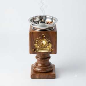 Brûleur d'encens en bois, porte-bakhoor, brûleur d'oud arabe, diffuseur d'arômes de table, brûleur de parfum d'intérieur, cônes d'encens en bois Bakhoor - Product Image 2