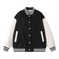 Veste de baseball de haute qualité avec broderie en chenille, col montant, style universitaire pour hommes