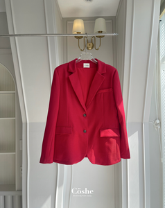 Coshe Blazer Elegante Traje de manga larga Chaqueta Chaleco Diseño minimalista clásico con botón frontal Ropa de mujer Casual Oficina Uso diario - Product Image 3