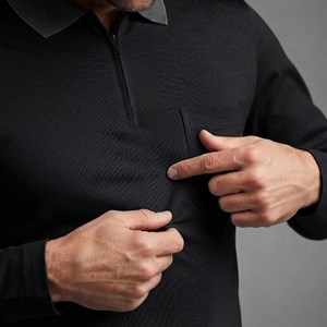 Camisa Polo de Manga Larga para Hombre, Informal de Negocios, Camisa Polo de Algodón Premium, Fabricante al por Mayor, Camisa Polo Personalizada de Manga Larga para Hombre - Product Image 3