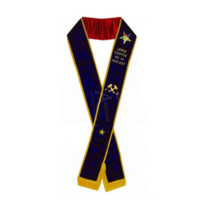 Banda Ceremonial Masónica de Terciopelo Morado Past Matron OES, Bordada a Mano, Fabricante OEM - Product Image 4