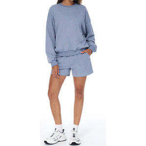 ชุดจ็อกเกอร์ผู้หญิงผ้าโพลีเอสเตอร์แบบสั่งทำพิเศษ ชุดวอร์มลายนูนสำหรับผู้หญิง ชุดเสื้อสเวตเชิ้ตปักลายตามสั่ง สตรีทแวร์สองชิ้น - Product Image 3