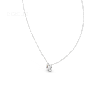 Collier pendentif solitaire en diamant de laboratoire taille brillant rond, en or jaune 14 carats, avec diamant taille brillant rond en or jaune 14 carats - Product Image 5