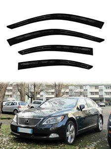 Pare-pluie transparent en acrylique noir pour Lexus LS LS460 Slimline 2007-2017, 4 pièces, avec ruban adhésif 3M, fabriqué à Taïwan - Product Image 2