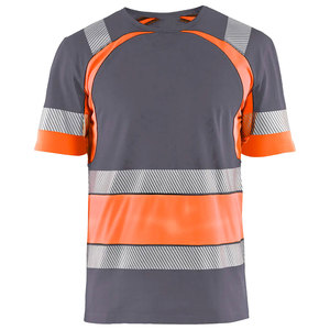 เสื้อยืดลายสะท้อนแสงแบบกำหนดเองสำหรับผู้ชาย เสื้อผ้าเพื่อความปลอดภัยมองเห็นได้ชัดเจน เสื้อทำงานแขนสั้น เสื้อยืดสำหรับงานก่อสร้าง - Product Image 1
