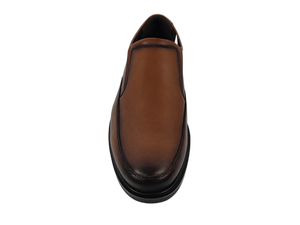 Mocasines de Cuero Genuino Color Marrón Tabaco, Punta Redonda, Sin Cordones, Suela de Goma Acolchada, Color Sólido, Para Todas las Temporadas - Product Image 2