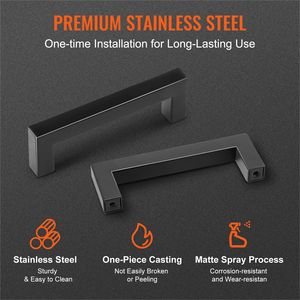 Set di 10 Maniglie Quadrate Sottili in Acciaio Inox da 128mm per Mobili, Cassetti e Armadi da Cucina - Product Image 4