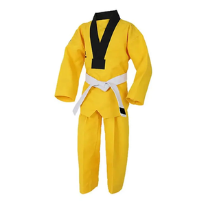 Uniforme de Taekwondo Amarillo para Niños, 100% Algodón, Transpirable, Corte Regular, de una Pieza, con Cinturón Blanco Incluido - Product Image 1