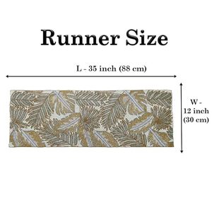 Embroidered Plant Pattern <b>Table</b> <b>Runner</b> Bohemian Style Washable Home Decor 35x12 Inch - Product Image 5