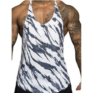Camiseta sin mangas de gimnasio para hombre personalizada al por mayor transpirable algodón poliéster Material Casual Fitness deportes entrenamiento chaleco correr tejido - Product Image 1