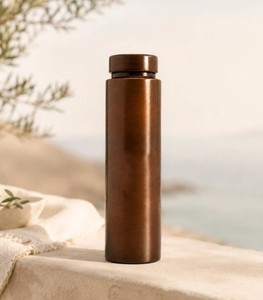 Copper <b>Water</b> <b>Bottle</b> Pure Copper Reusable Drinking <b>Bottle</b> For Home Office Travel <b>Gym</b> Fitness Outdoor Daily Hydration - Product Image 3