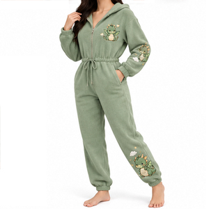 EAZWEARS Mono de Forro Polar para Mujer, Traje de Invierno de Algodón Personalizado, Ropa al por Mayor para Damas, Fabricante, Pedidos al por Mayor, OEM, ODM - Product Image 1