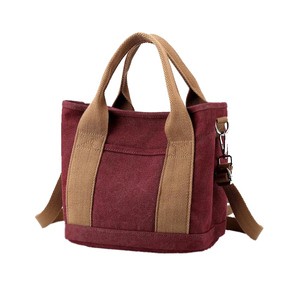 Canvas Handbag Elegant Structured Carryall with Spacious Compartments Durable Fabric Design for Work Travel Daily Use - Product Image 6